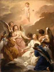 Sieben Engel, die das Christkind anbeten, ca. 1730-40
